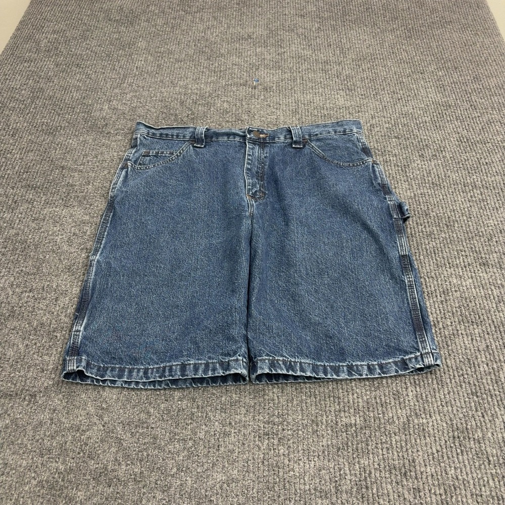 Wrangler Carpenter Shorts Mens 36 Blue Denim Utility Workwear Casual